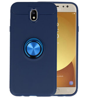 Navy Zacht TPU met Ringhouder hoesje voor Samsung Galaxy J7 2017 / Pro