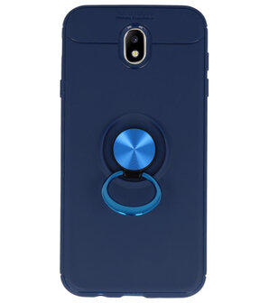 Navy Zacht TPU met Ringhouder hoesje voor Samsung Galaxy J7 2017 / Pro