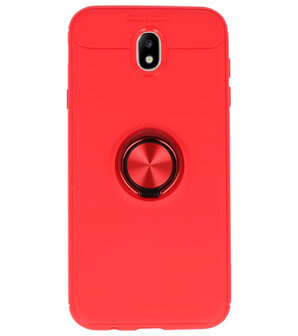 Rood Zacht TPU met Ringhouder hoesje voor Samsung Galaxy J7 2017 / Pro