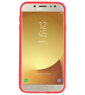 Rood Zacht TPU met Ringhouder hoesje voor Samsung Galaxy J7 2017 / Pro