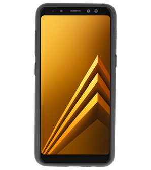 Zwart Stand Case hoesje voor Samsung Galaxy A8 2018