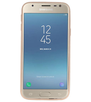 Goud Magneet Stand Case hoesje voor Samsung Galaxy J3 2017