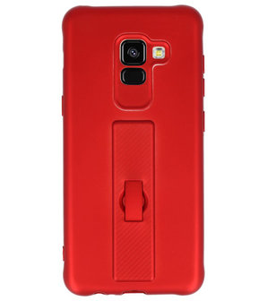 Rood Carbon serie Zacht Case hoesje voor Samsung Galaxy A8 2018