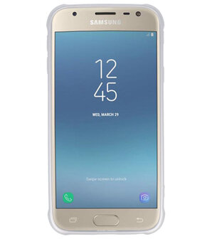 Zilver Carbon serie Zacht Case hoesje voor Samsung Galaxy J3 2017