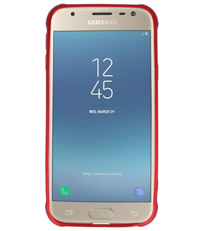 Rood Carbon serie Zacht Case hoesje voor Samsung Galaxy J3 2017