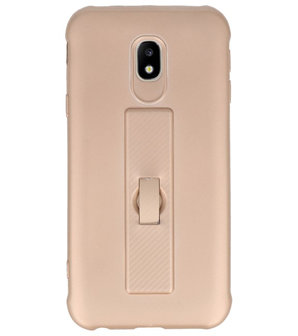 Goud Carbon serie Zacht Case hoesje voor Samsung Galaxy J3 2017