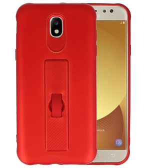 Rood Carbon serie Zacht Case hoesje voor Samsung Galaxy J5 2017