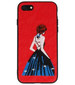 Rood Chinees Borduurwerk TPU back case hoesje voor Apple iPhone 7 / 8