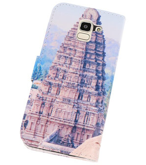 Tempel 1 booktype wallet case Hoesje voor Samsung Galaxy J8