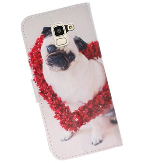 Hond booktype wallet case Hoesje voor Samsung Galaxy J8