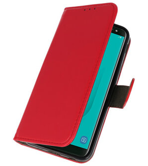 Rood booktype wallet case Hoesje voor Samsung Galaxy J8