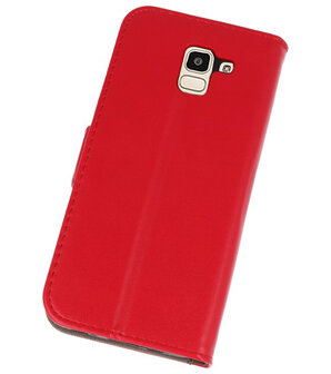 Rood booktype wallet case Hoesje voor Samsung Galaxy J8