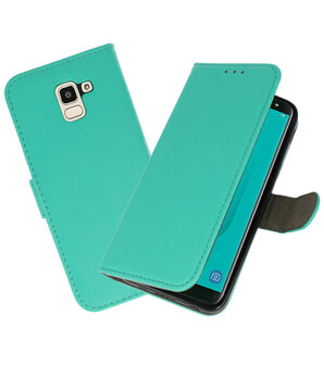 Groen booktype wallet case Hoesje voor Samsung Galaxy J8