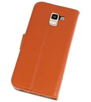 Mocca booktype wallet case Hoesje voor Samsung Galaxy J8