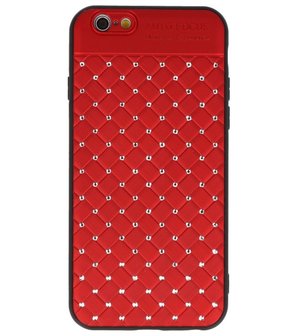 Rood Diamand Geweven hard case hoesje voor Apple iPhone 6 / 6s