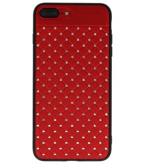 Rood Diamand Geweven hard case hoesje voor Apple iPhone 7 Plus / 8 Plus