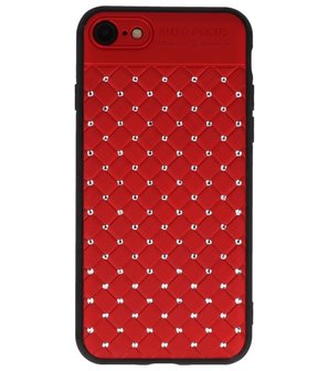 Rood Diamand Geweven hard case hoesje voor Apple iPhone 7 / 8