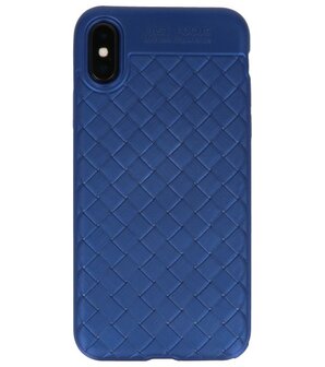 Blauw Geweven hard case hoesje voor Apple iPhone X