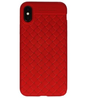 Rood Geweven hard case hoesje voor Apple iPhone X