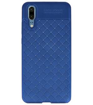 Blauw Geweven hard case hoesje voor Huawei P20