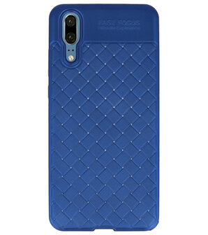 Blauw Geweven hard case hoesje voor Huawei P20