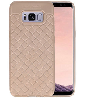 Goud Geweven hard case hoesje voor Samsung Galaxy S8