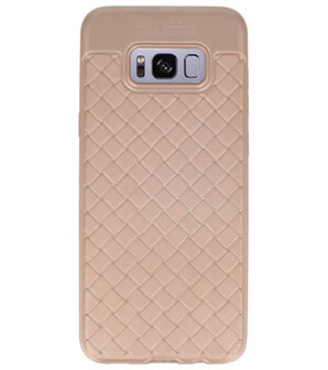 Goud Geweven hard case hoesje voor Samsung Galaxy S8 Plus