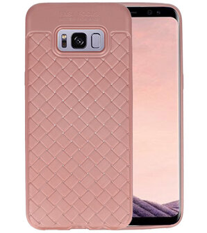 Roze Geweven hard case hoesje voor Samsung Galaxy S8 Plus