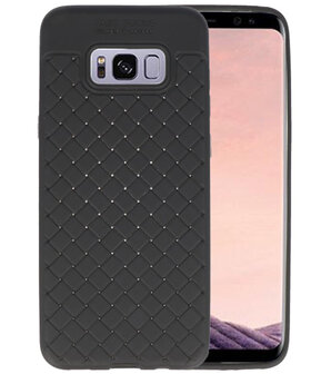 Zwart Geweven hard case hoesje voor Samsung Galaxy S8 Plus