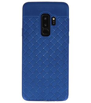Blauw Geweven hard case hoesje voor Samsung Galaxy S9 Plus