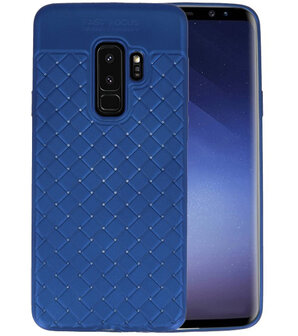 Blauw Geweven hard case hoesje voor Samsung Galaxy S9 Plus