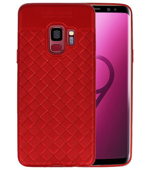 Rood Geweven hard case hoesje voor Samsung Galaxy S9