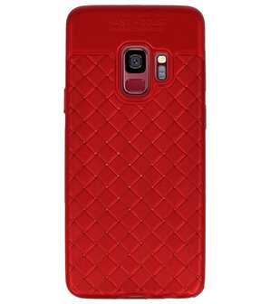 Rood Geweven hard case hoesje voor Samsung Galaxy S9
