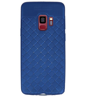 Blauw Geweven TPU case hoesje voor Samsung Galaxy S9