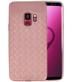 Roze Geweven TPU case hoesje voor Samsung Galaxy S9