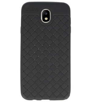 Zwart Geweven TPU case hoesje voor Samsung Galaxy J7 2017 / Pro