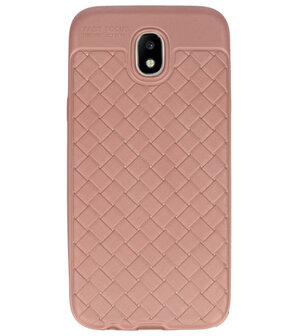 Roze Geweven hard case hoesje voor Samsung Galaxy J5 2017