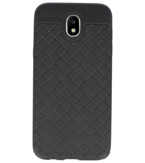 Zwart Geweven hard case hoesje voor Samsung Galaxy J5 2017