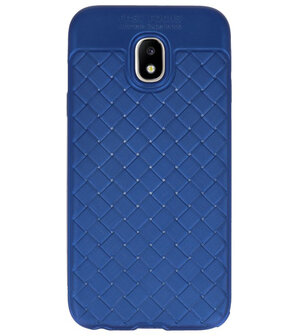 Blauw Geweven hard case hoesje voor Samsung Galaxy J3 2017