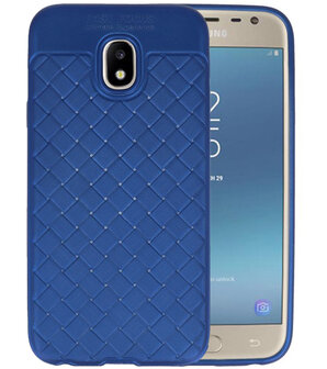Blauw Geweven hard case hoesje voor Samsung Galaxy J3 2017