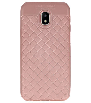Roze Geweven hard case hoesje voor Samsung Galaxy J3 2017