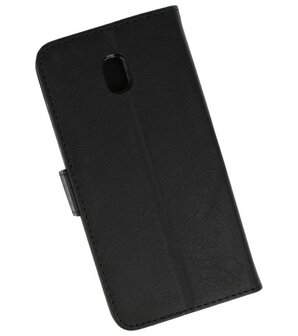 Zwart booktype wallet case Hoesje voor Samsung Galaxy J7 2018