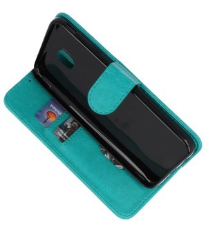 Groen booktype wallet case Hoesje voor Samsung Galaxy J7 2018