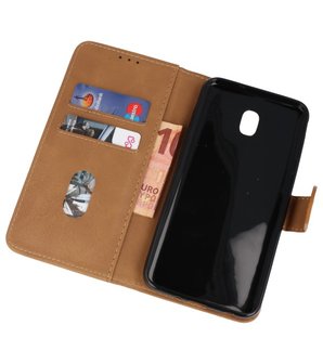 Bruin booktype wallet case Hoesje voor Samsung Galaxy J7 2018
