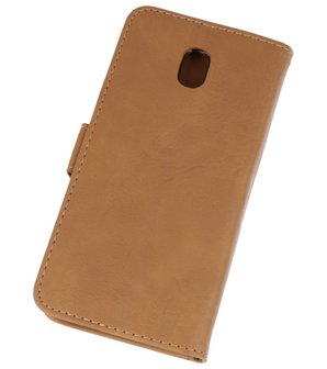 Bruin booktype wallet case Hoesje voor Samsung Galaxy J7 2018