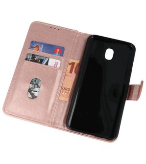 Roze booktype wallet case Hoesje voor Samsung Galaxy J7 2018