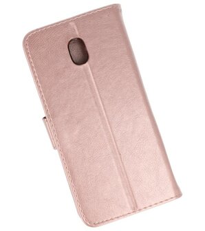 Roze booktype wallet case Hoesje voor Samsung Galaxy J7 2018