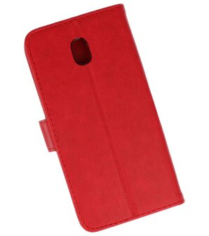 Rood booktype wallet case Hoesje voor Samsung Galaxy J7 2018