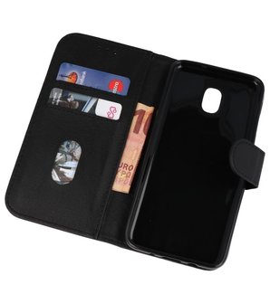 Zwart booktype wallet case Hoesje voor Samsung Galaxy J3 2018