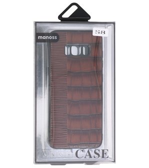 Croco Donker Bruin hard case hoesje voor Samsung Galaxy S8